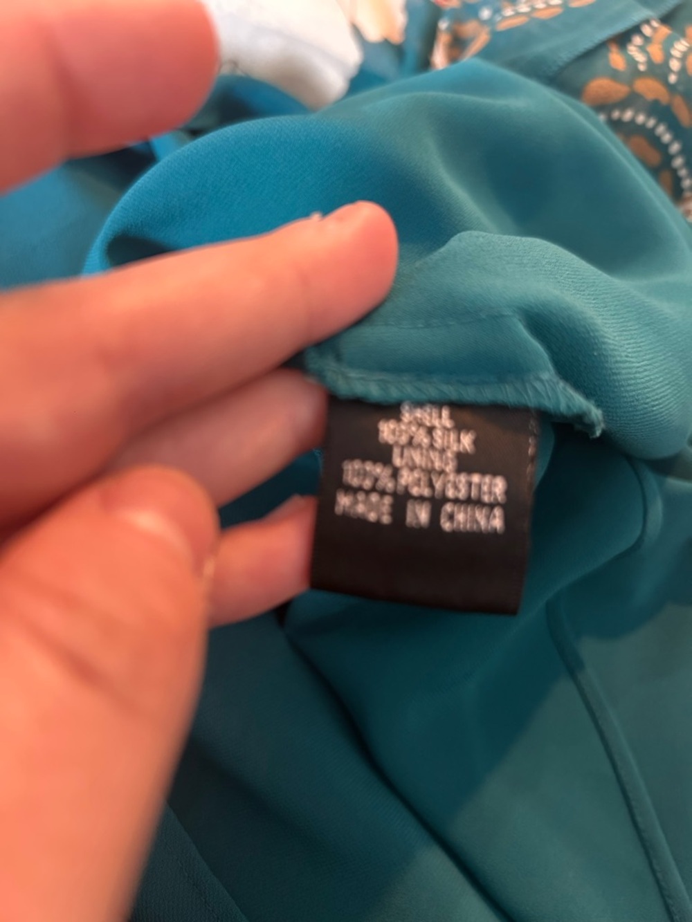 Adrianna Papell Teal Floral V-Neck Silk Cocktail Dress w/beading, embroidery - Picture 11 of 13